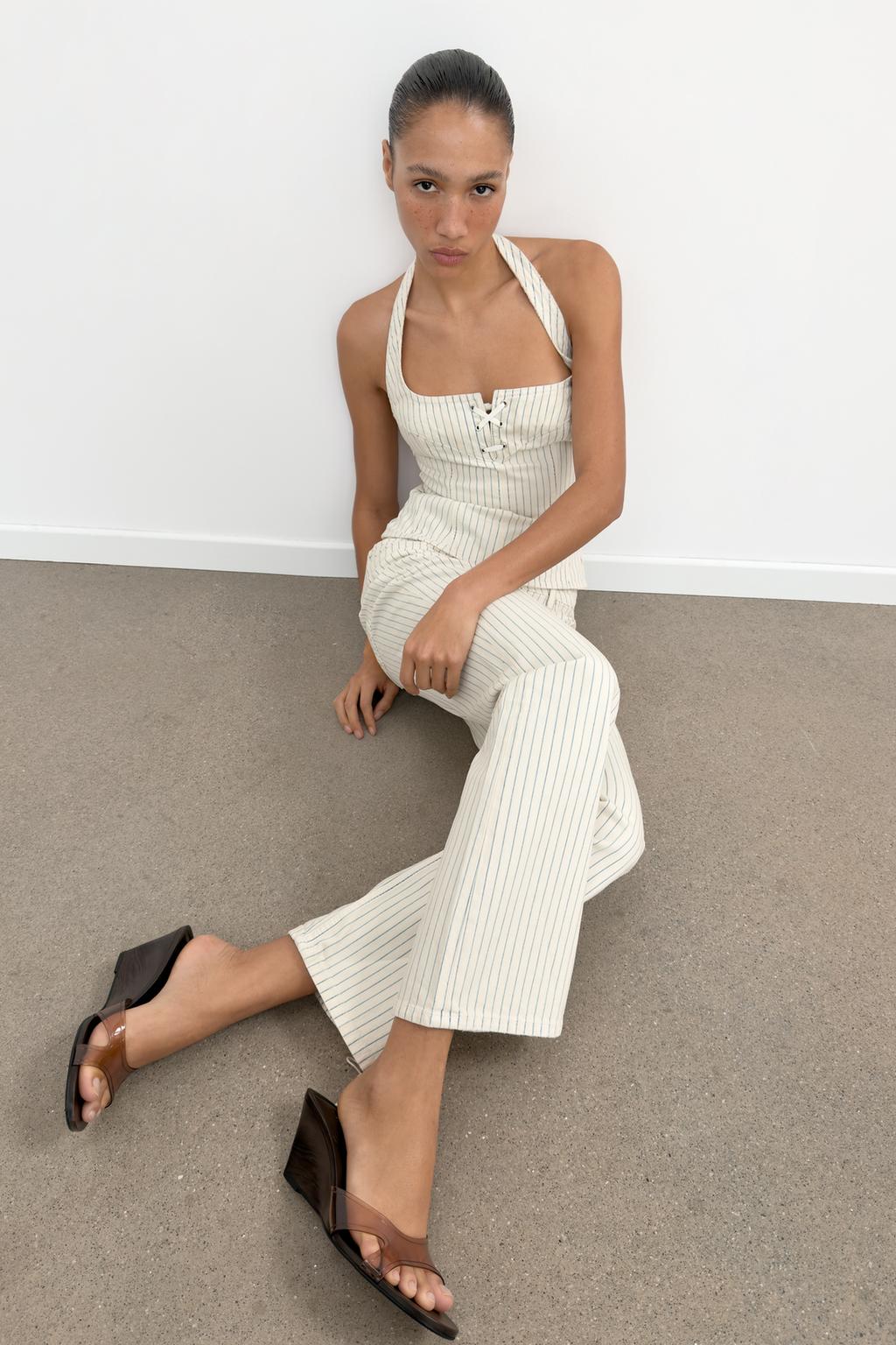 TRF LOW RISE STRIPED STRAIGHT JEANS - image 3