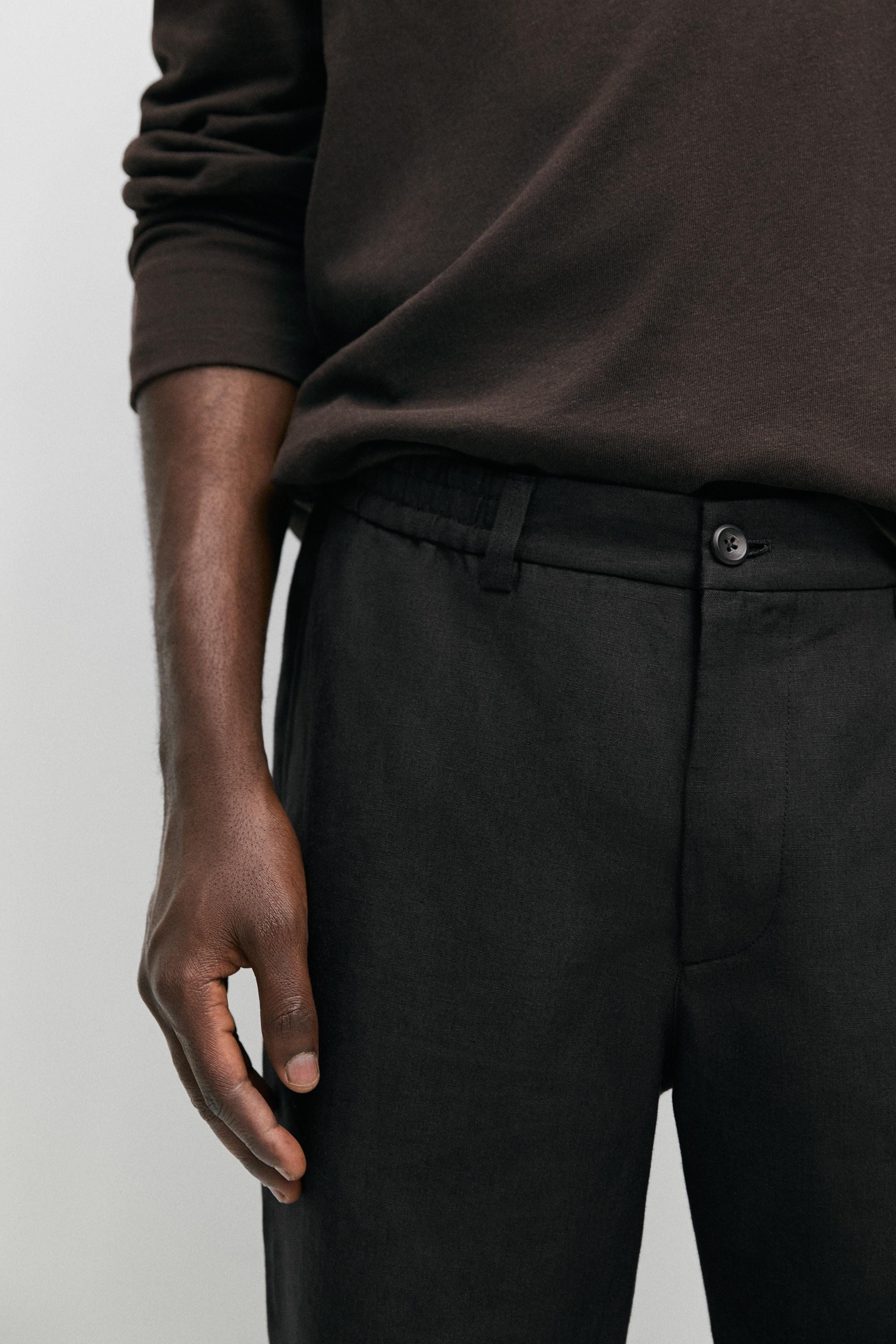 100% linen short Bermuda shorts