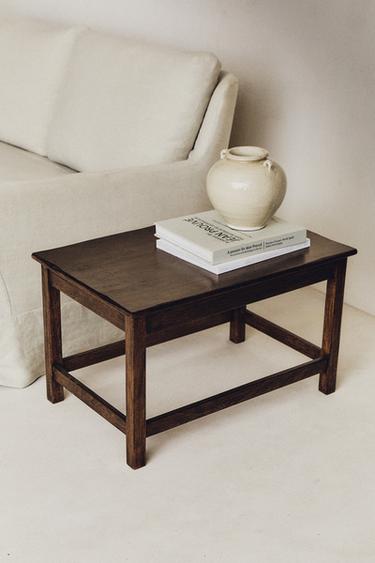 WOODEN SIDE TABLE - Brown by Zara