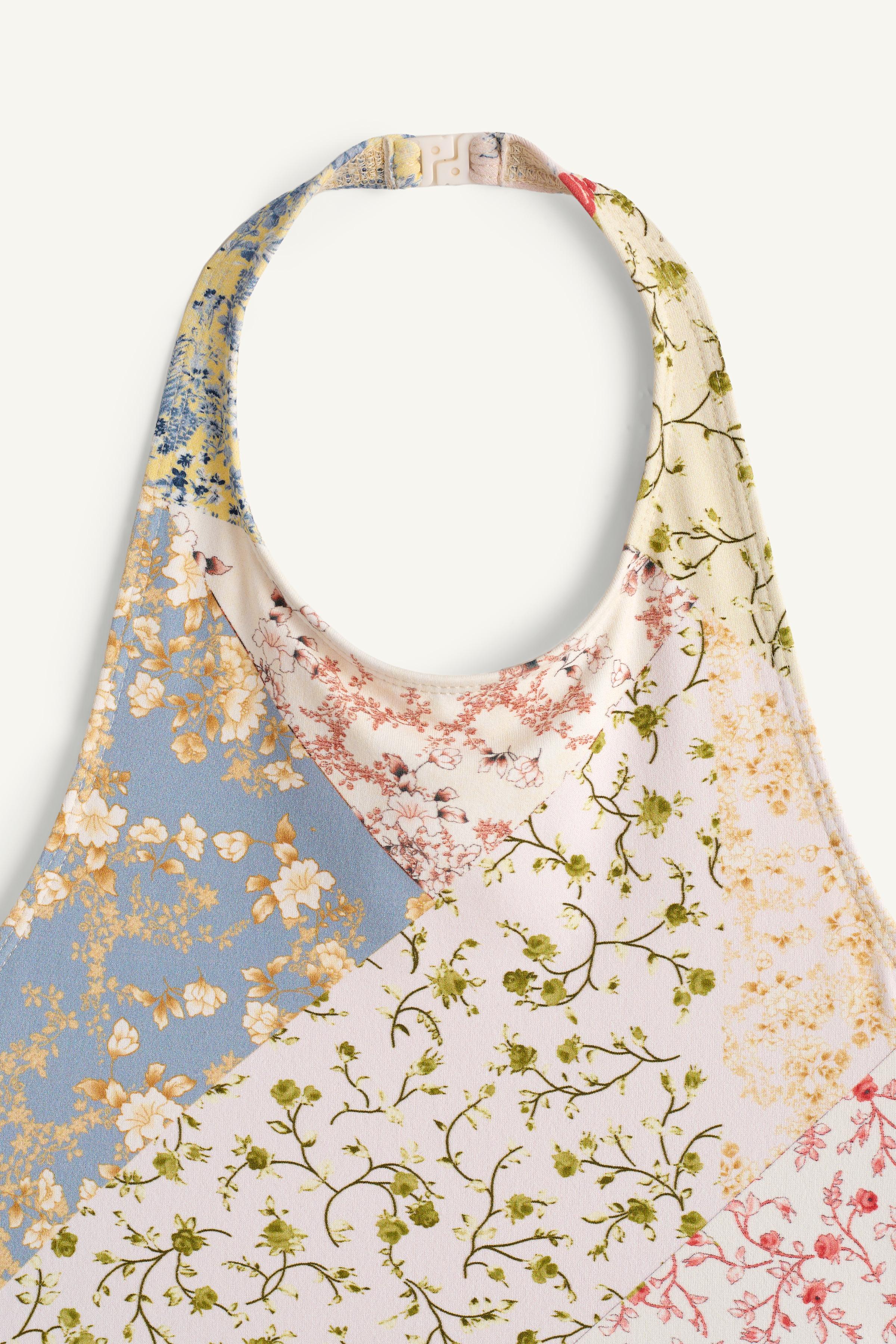 LIMITED EDITION PATCHWORK HALTER SWIMSUIT