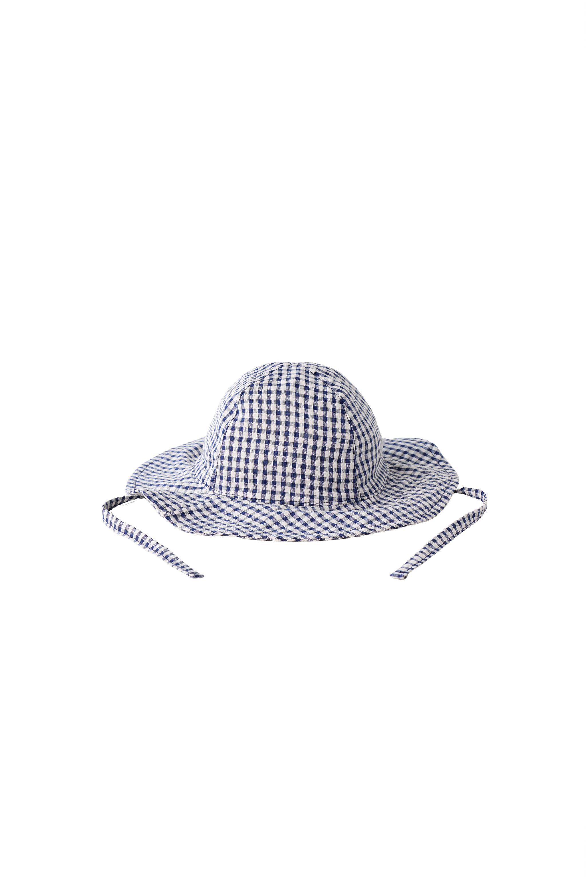 ギンガムチェック柄ハット - ネイビーブルー | ZARA Japan / 日本
