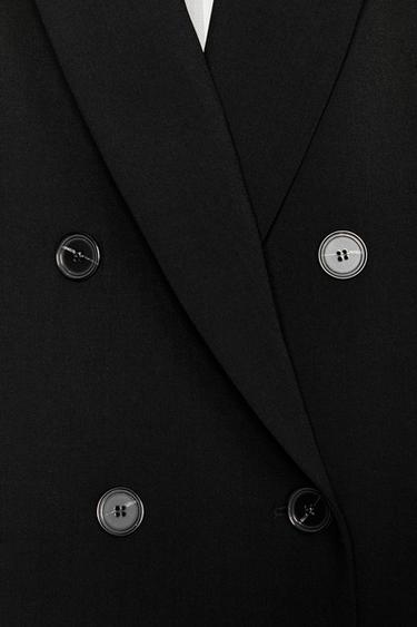 DOUBLE-BREASTED BLAZER WITH SHOULDER PADS - Black by Zara - Image 7