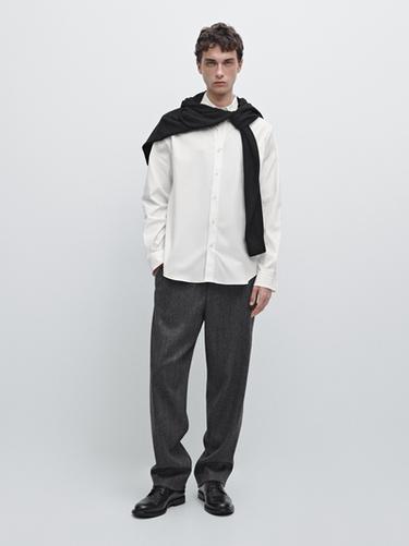 Camisa stretch regular fit - Blanco de Zara - Imagen 0