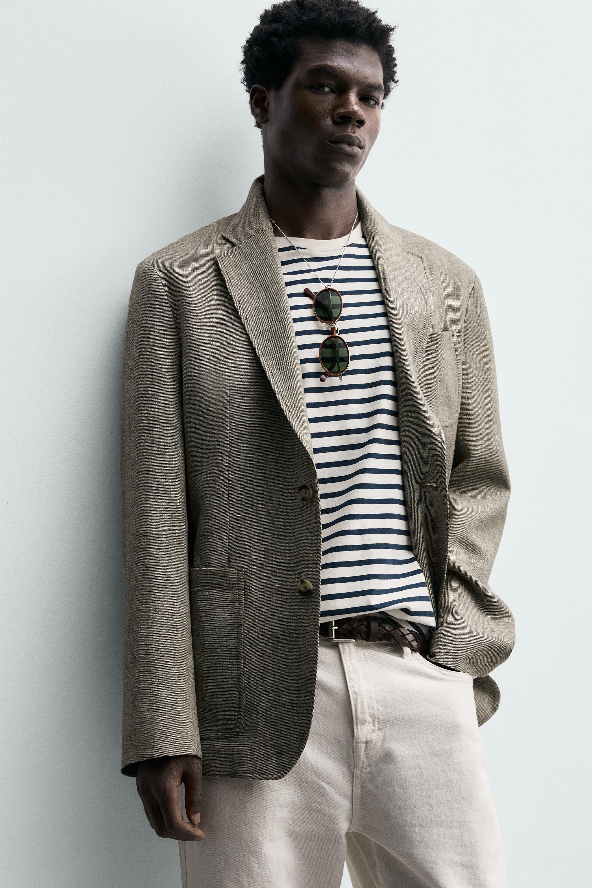 RELAXED FIT TEXTURED BLAZER