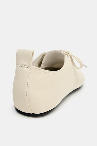 SOFT LEATHER DERBY SHOES - white by Zara - Image 3