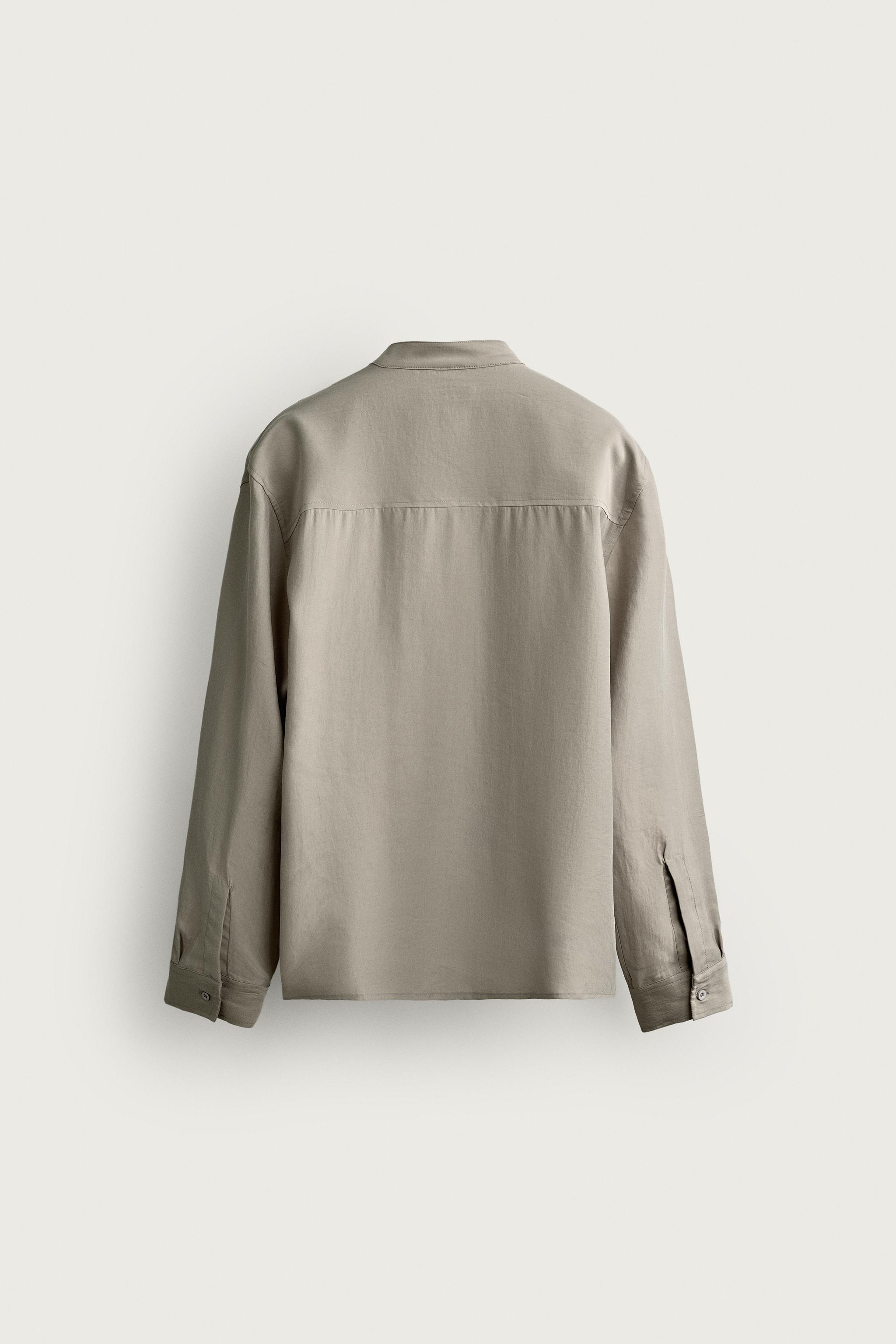 Мужские рубашки Zara RELAXED FIT JACQUARD SHIRT — фото 8