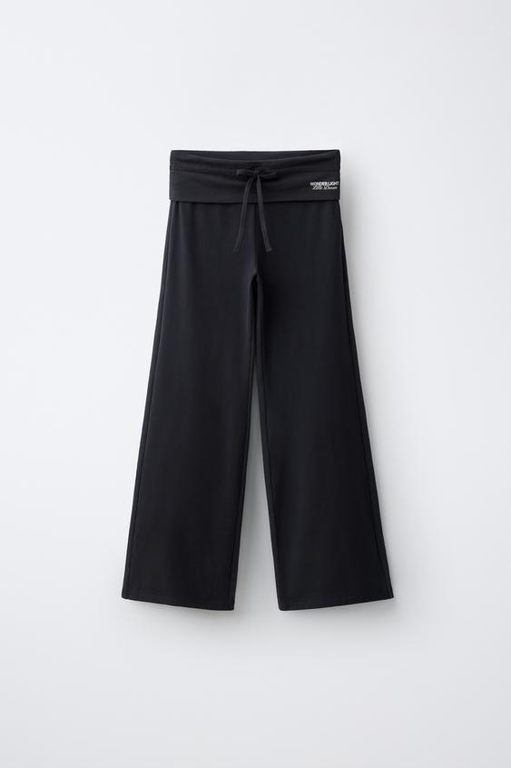 WIDE-LEG TROUSERS WITH TURN-UP - Anthracite grey by Zara - Image 0