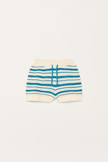 STRIPED KNIT BERMUDA SHORTS - LIMITED EDITION - striped by Zara
