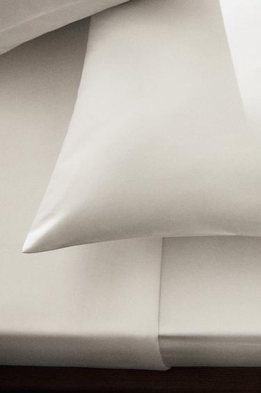 SATEEN FITTED SHEET | 40 CM HIGH (1000 THREAD COUNT) - White by Zara - Image 5