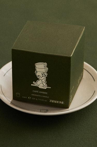 Zara (125 G) CAFÉ AMBRE SCENTED CANDLE - taupe brown