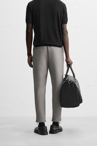 EASY CARE JOGGER WAIST TROUSERS - Grey / Beige by Zara - Image 2