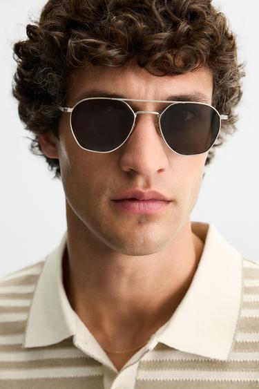 STRIPED JACQUARD POLO SHIRT - camel by Zara - Image 5