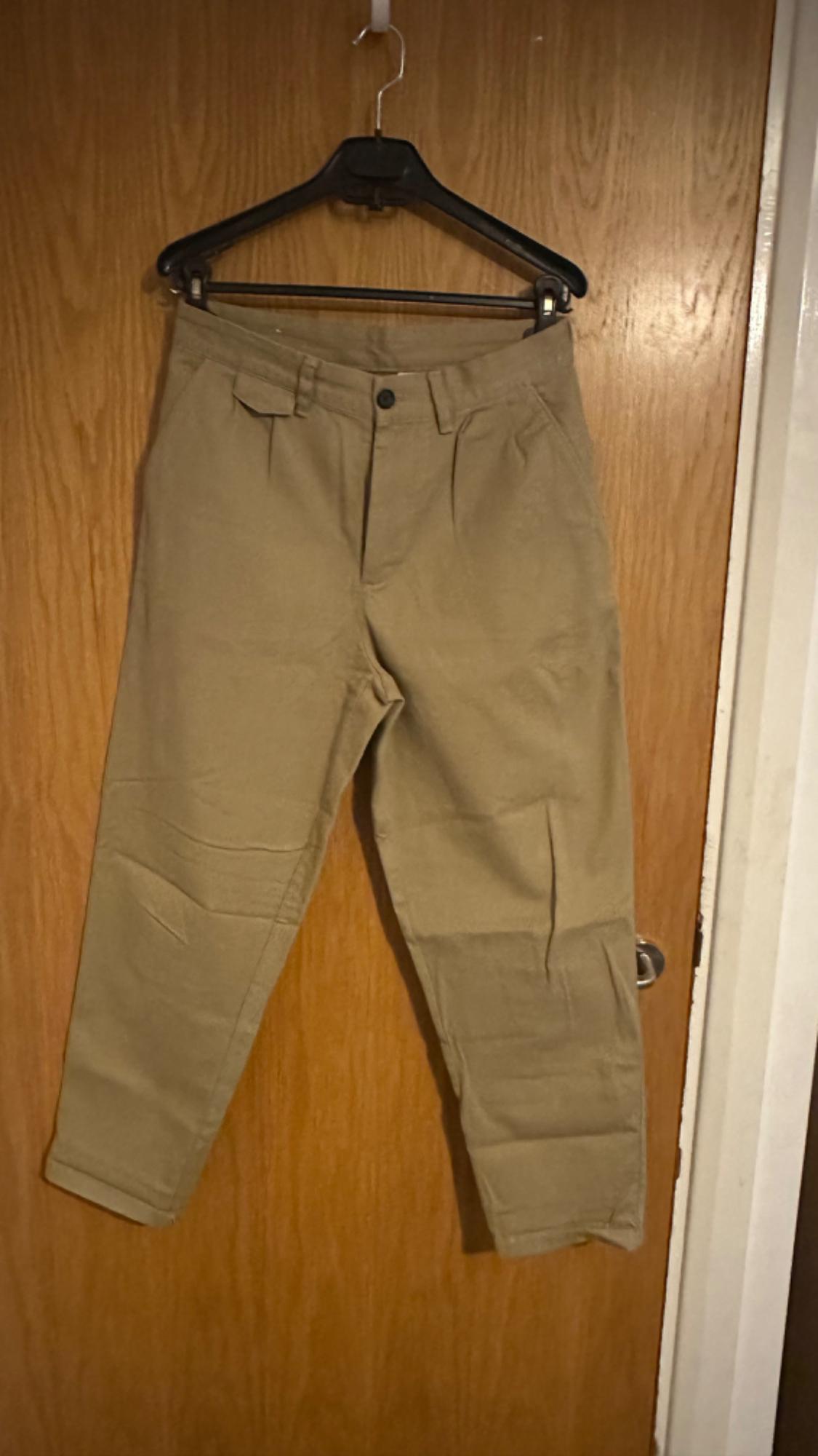 PLEATED CHINO TROUSERS
