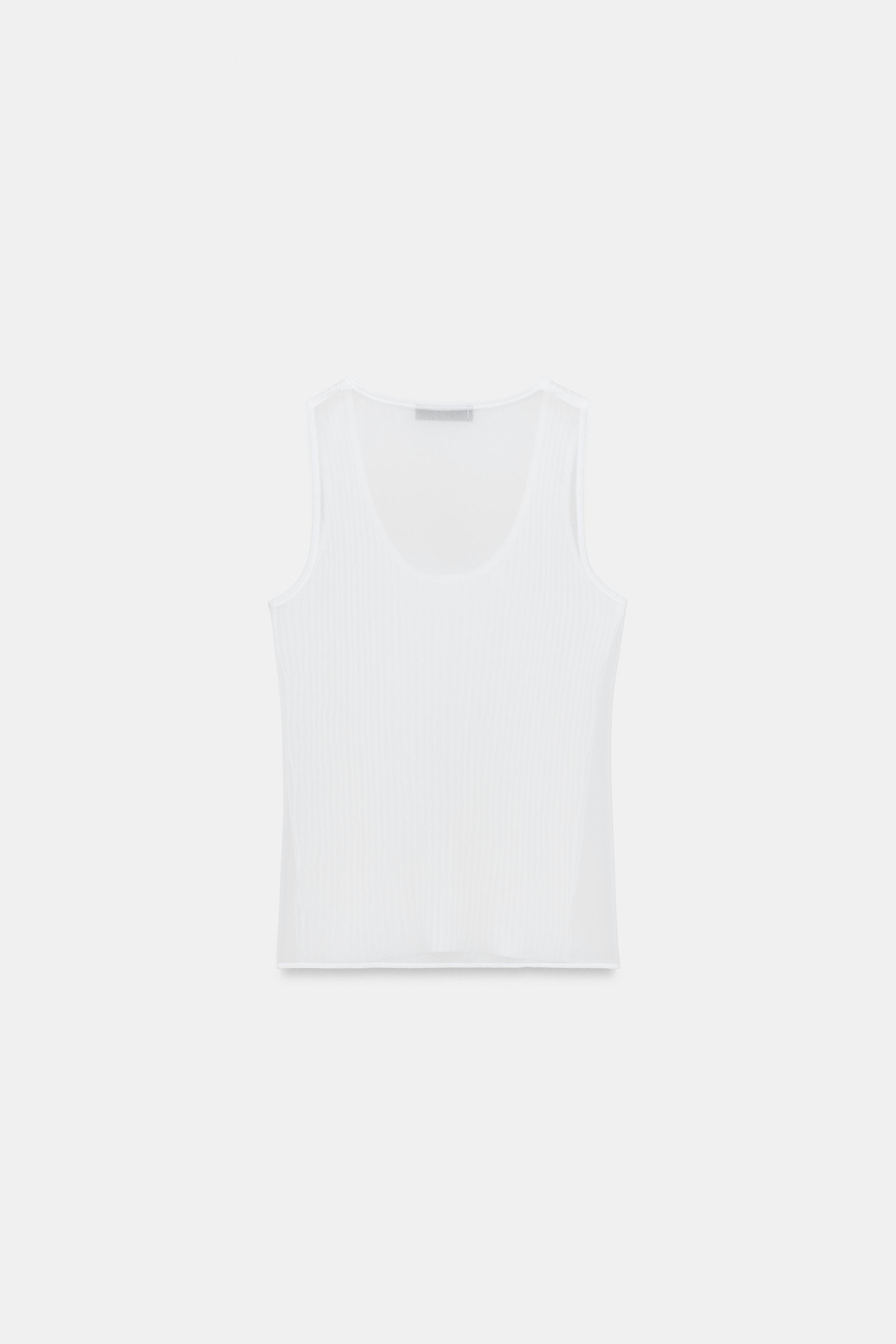 SEMI-SHEER COMBINATION KNIT TOP