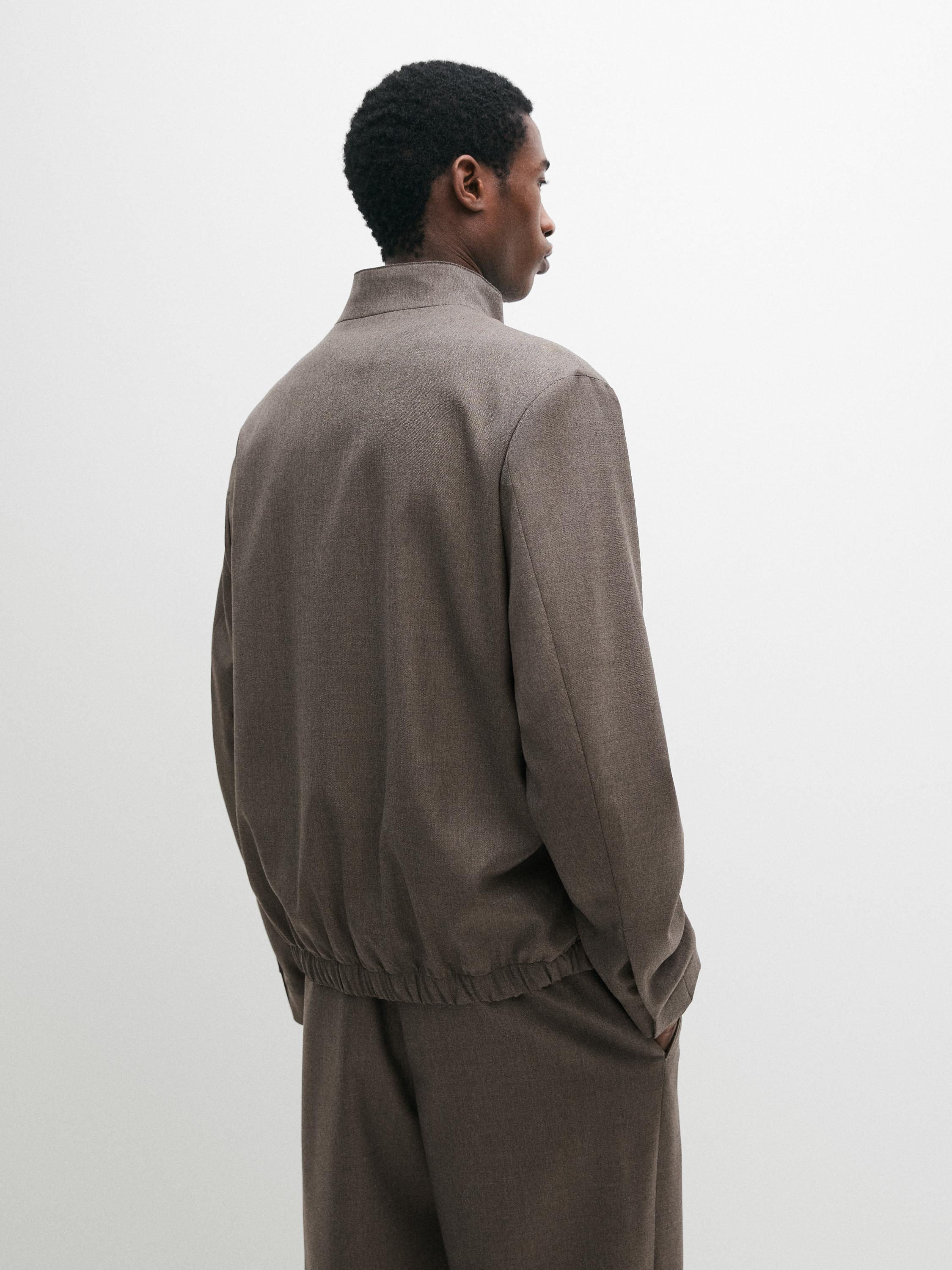 Blouson en laine froide mélangée
