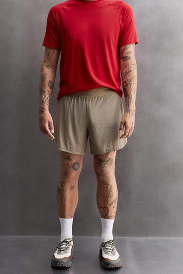 TRAIL RUNNING SHORTS - Beige by Zara