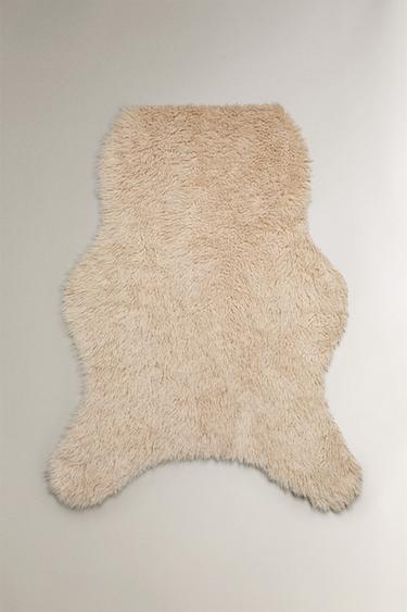 Zara LONG PILE BLANKET - Ecru