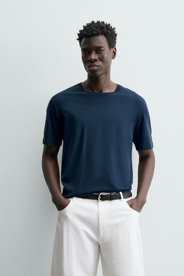 CAMISETA MEDIUM WEIGHT BÁSICA - Marino de Zara