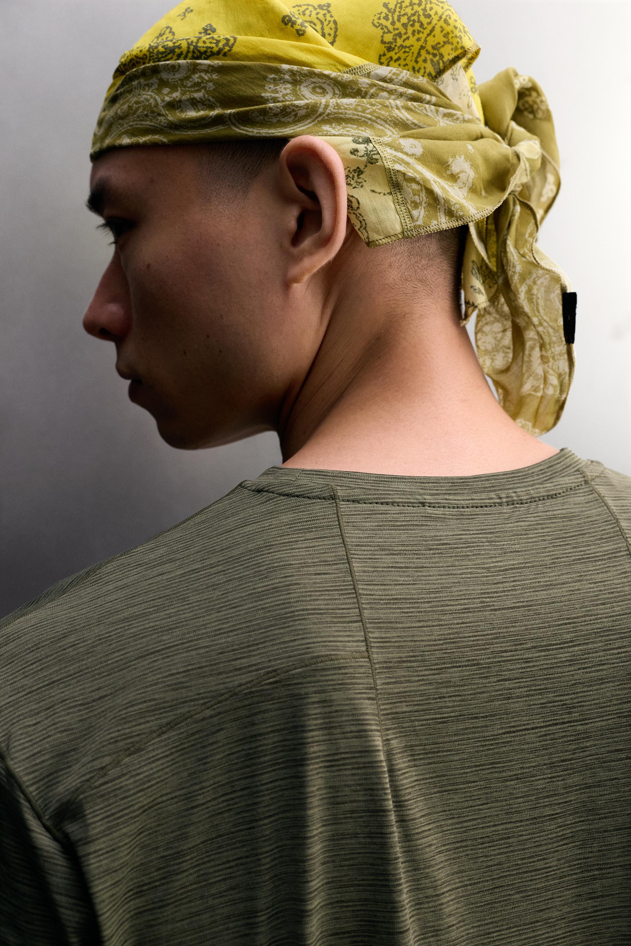 STRIPED TECHNICAL JACQUARD T-SHIRT