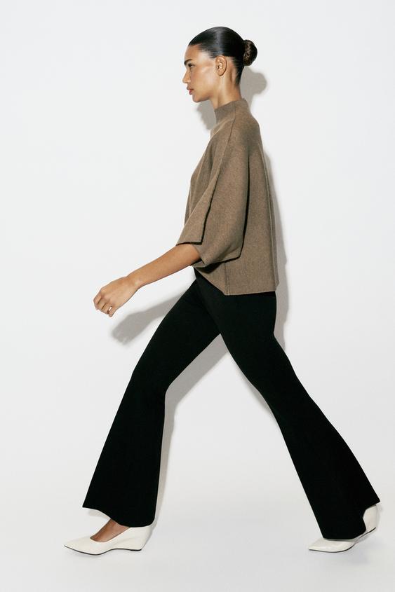 PULL EN MAILLE À MANCHES LARGES - Caramel de Zara - Image 3