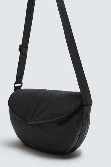 NYLON FLAP CROSSBODY BAG - Black by Zara - Image 2