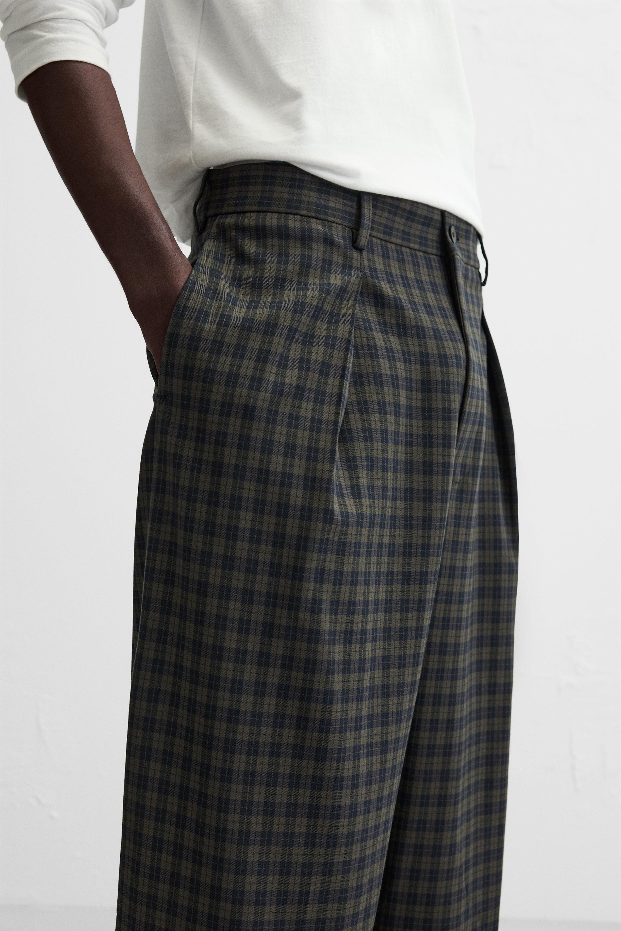 Checkered pants mens zara online