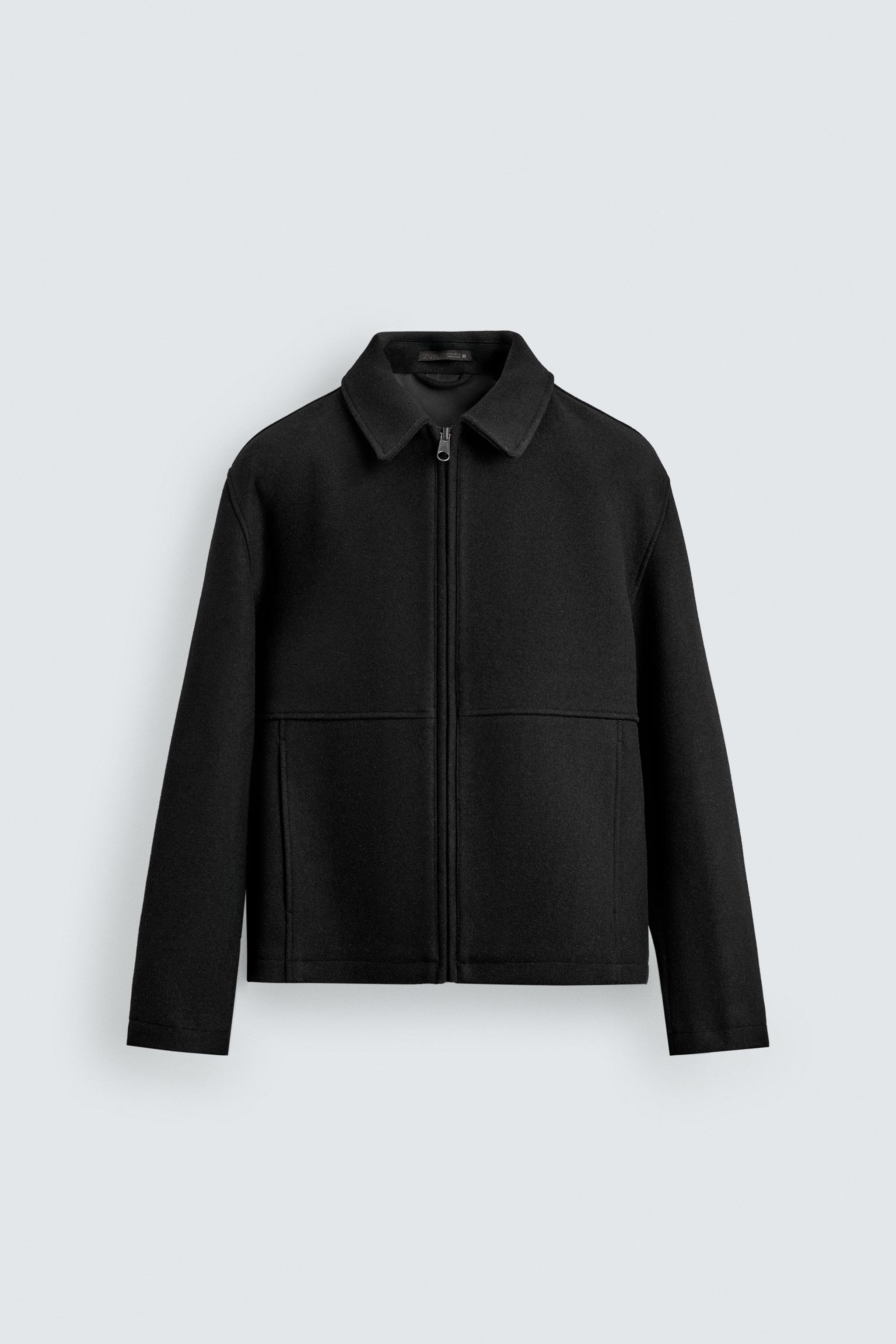 HERRINGBONE TEXTURED JACKET WITH ZIP - Sand | ZARA India