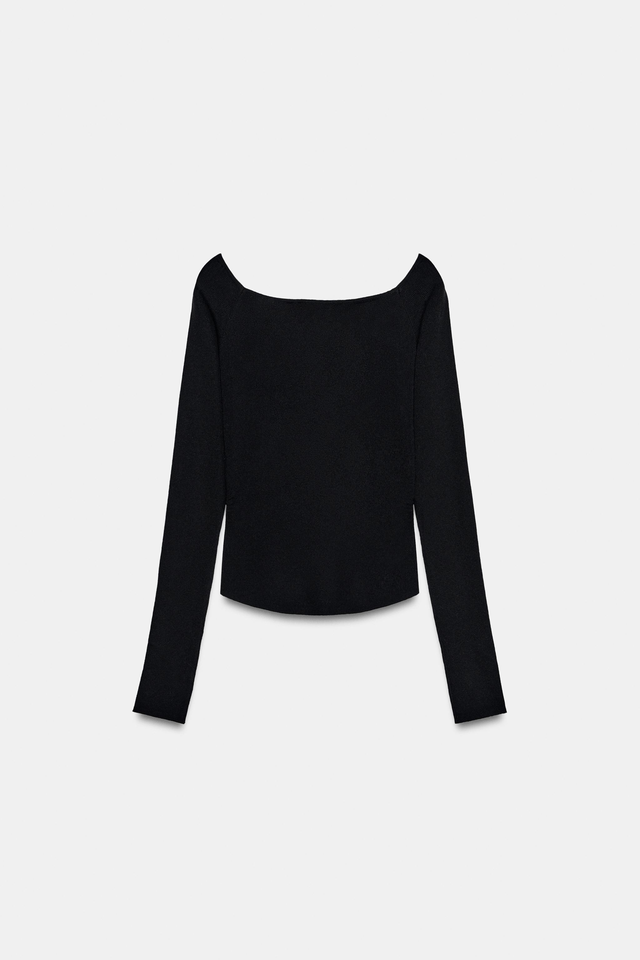 Женские свитеры Zara DRAPED KNIT TOP — фото 6
