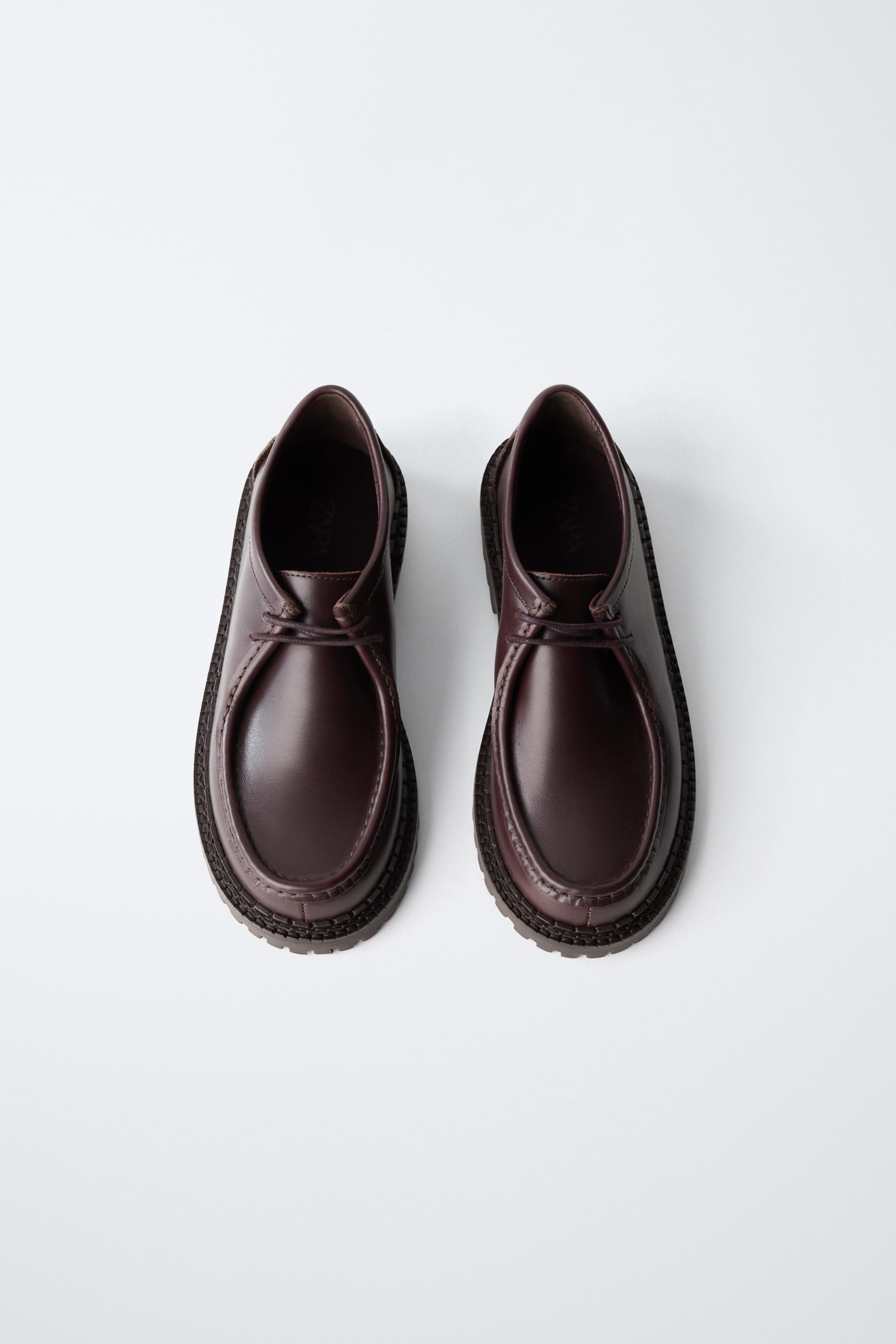 Обувь Zara LEATHER WALLABEE SHOES — фото 4