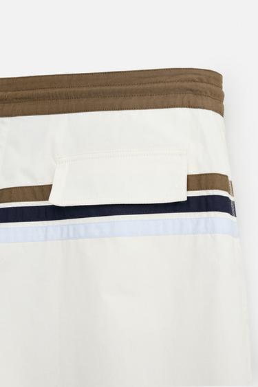 MAILLOT DE BAIN LONG À BANDES - Écru de Zara - Image 8