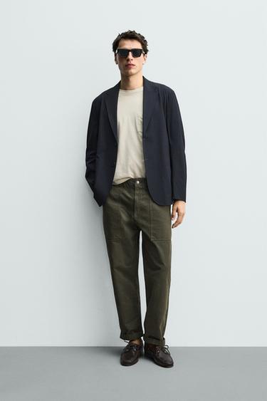 بليزر بقصة مريحة خفيف تقني - بحري الخاص بـ Zara - صورة 0