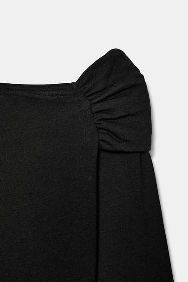 ASYMMETRIC NECK TOP - Black by Zara