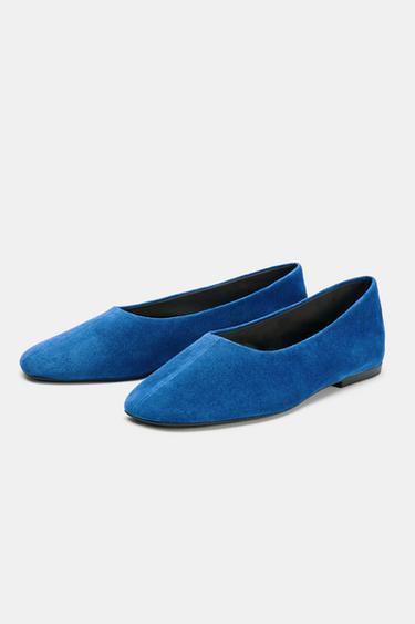 SUEDE BALLET FLATS - Bluish by Zara - Image 4