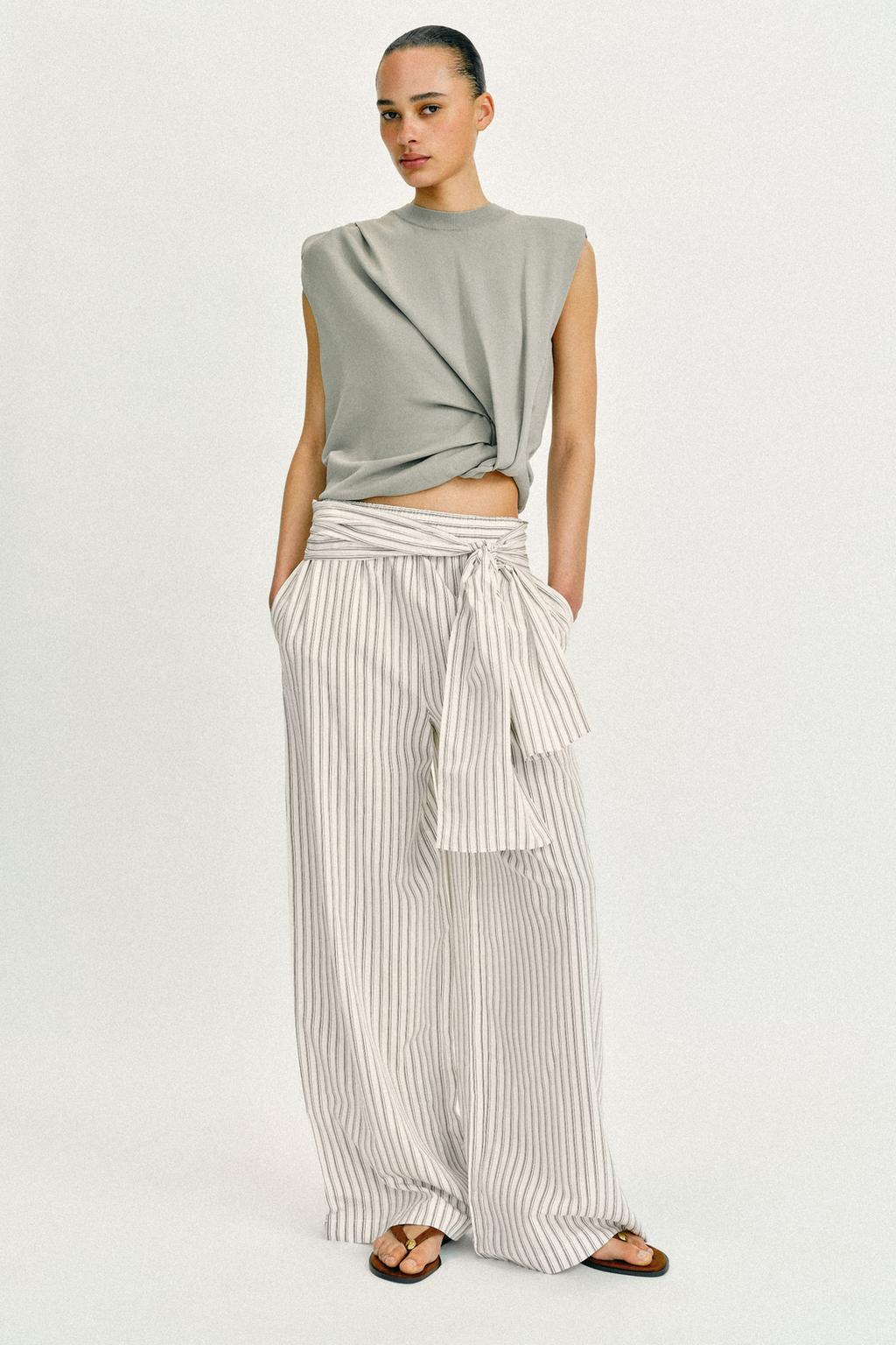 WIDE LEG SCARF PRINT PANTS - image 2