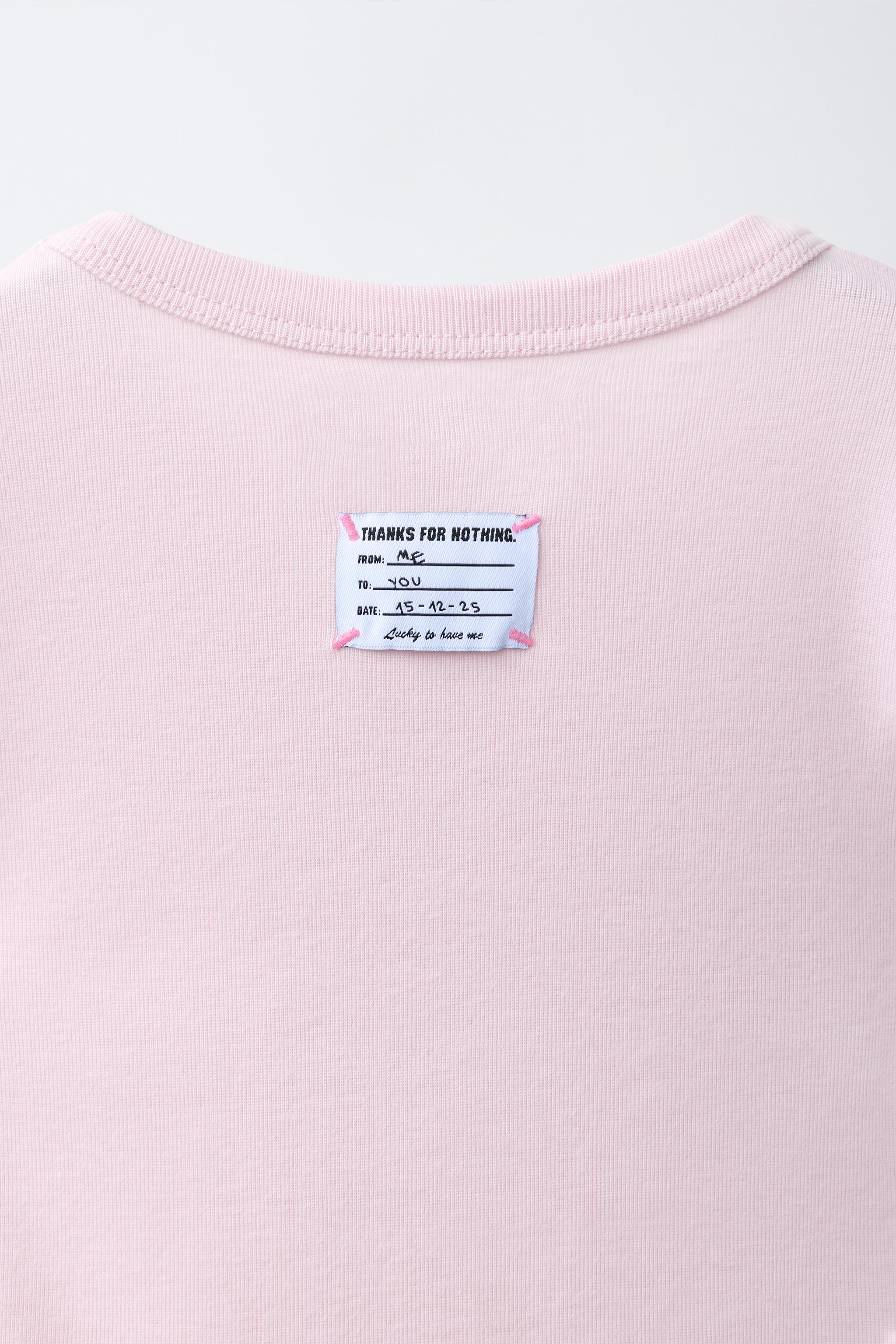 テキストプリントTシャツ - ライトピンク | ZARA Japan / 日本