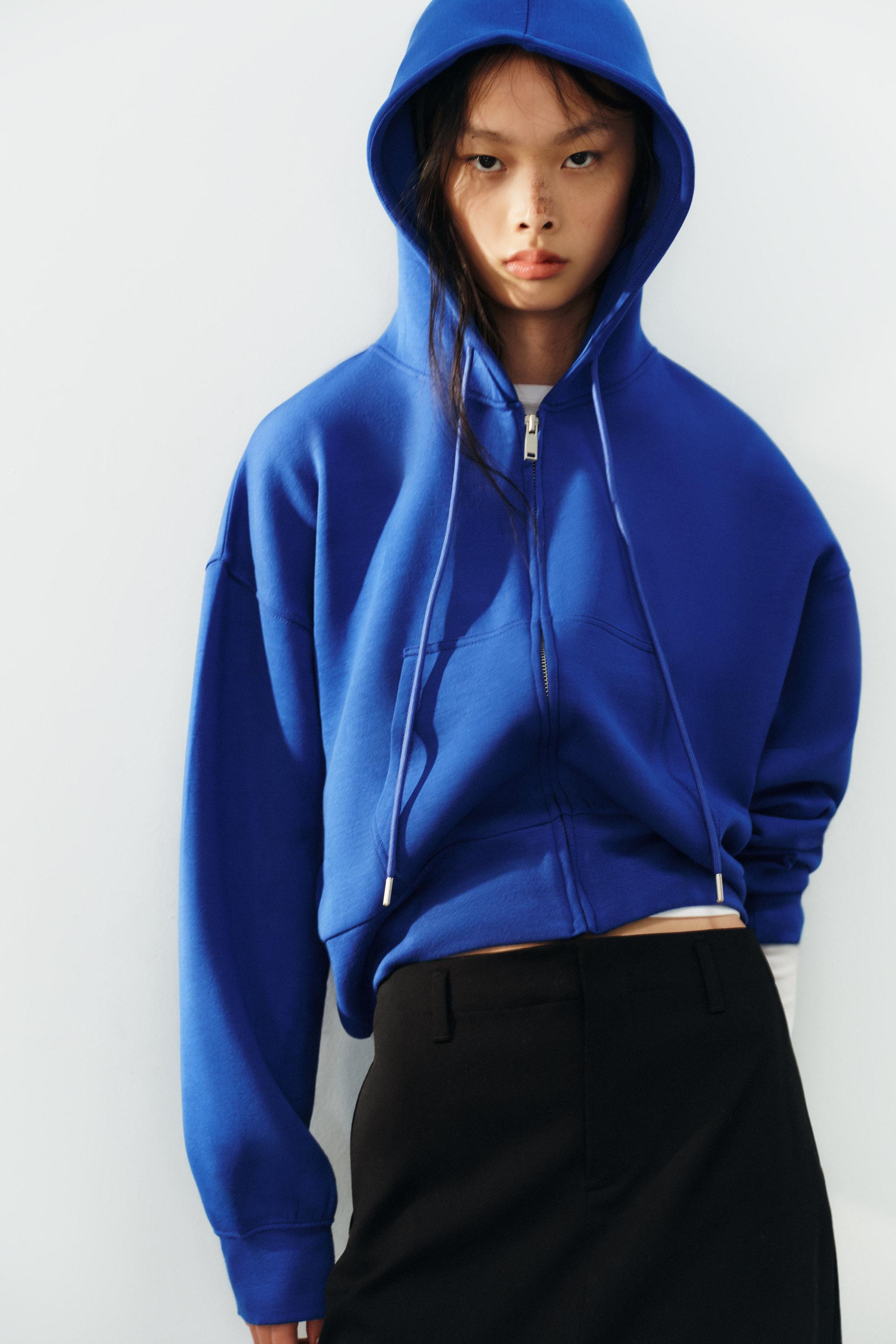インターロック フーディ - 濃青 | ZARA Japan / 日本