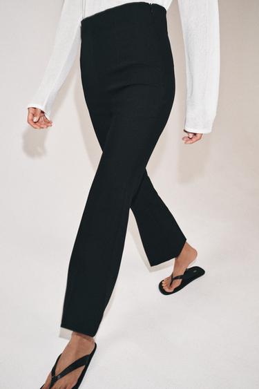 ZW COLLECTION HIGH-WAIST CROPPED TROUSERS - Black by Zara