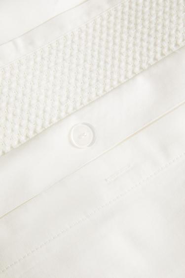 BORDERED SATEEN DUVET COVER - Oyster-white by Zara - Image 3