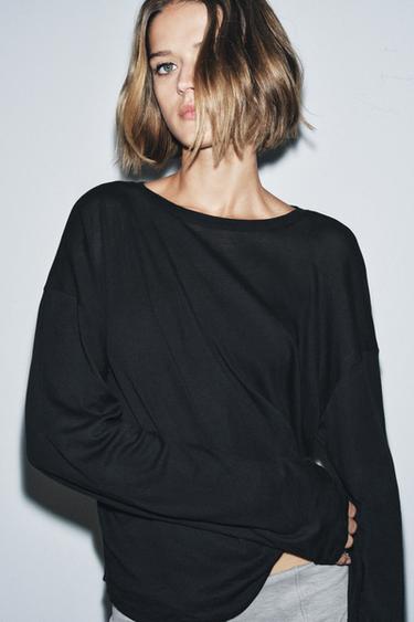 SUPIMA® COTTON OVERSIZED T-SHIRT - Black by Zara