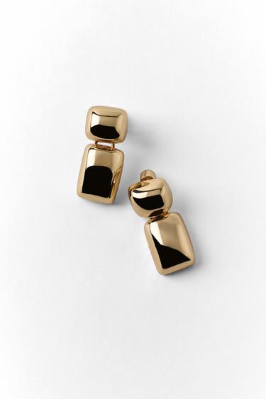 МЕТАЛЛИЧЕСКИЕ СЕРЬГИ С ГЕОМЕТРИЧЕСКИМИ ЭЛЕМЕНТАМИ — ЗОЛОТИСТЫЙ от Zara