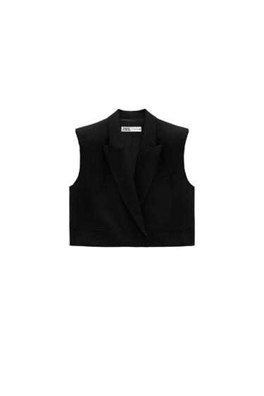 WOOL BLEND CROPPED VEST