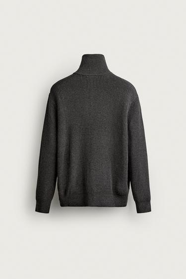 COMPACT ZIP CARDIGAN — Dark gray 2