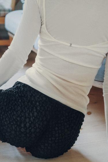 LYOCELL T-SHIRT WITH BACK DETAIL - Oyster-white by Zara