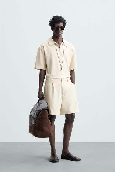 COMFORT REGULAR FIT BERMUDA SHORTS - Ecru by Zara