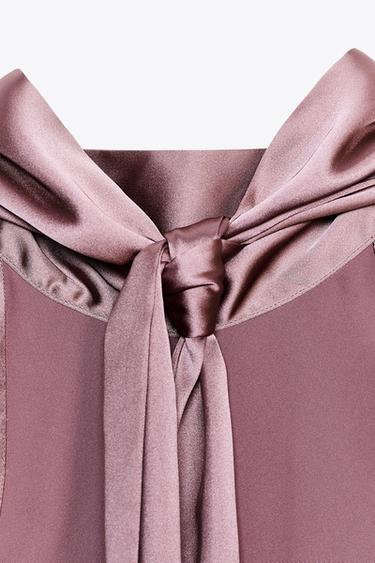 SATIN HALTER TOP - Pale pink by Zara - Image 6