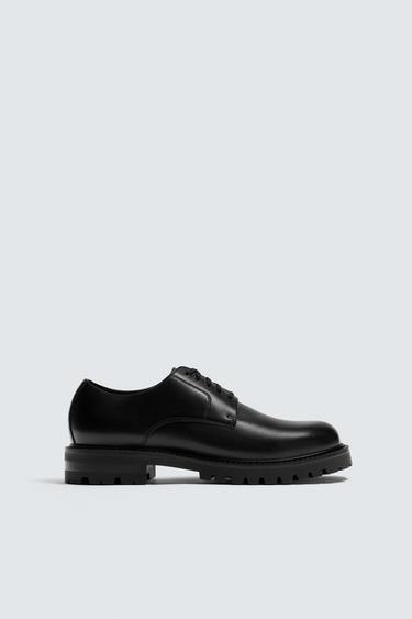 LEATHER SMART SHOES - Black by Zara - Image 0