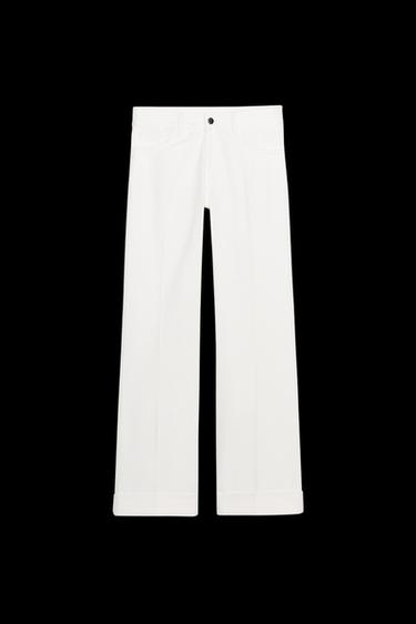 Zara ZW COLLECTION LOW-RISE FLARE JEANS - White - Image 0