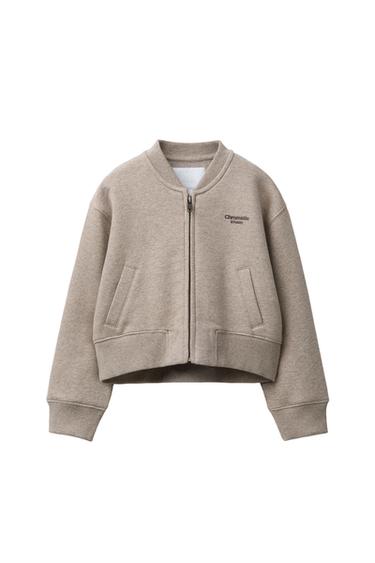 RUBBERISED SLOGAN JOGGING SWEATSHIRT - Sand / Marl by Zara