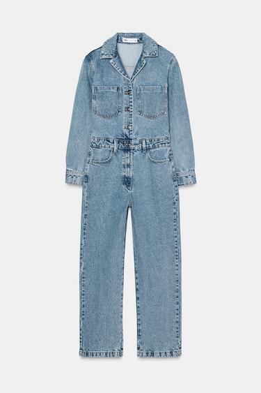 Z1975 LONG DENIM JUMPSUIT - Mid-blue by Zara