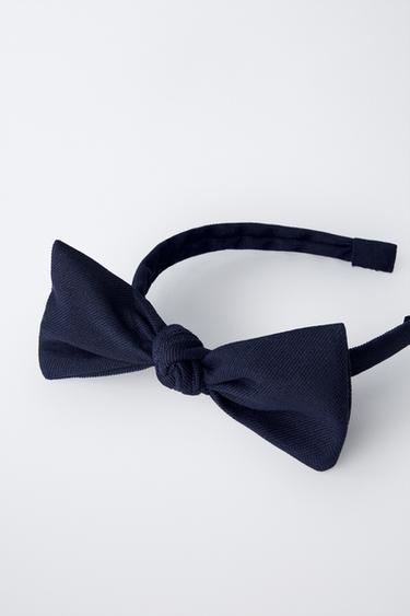 PIQUÉ BOW HEADBAND - Navy blue by Zara - Image 1